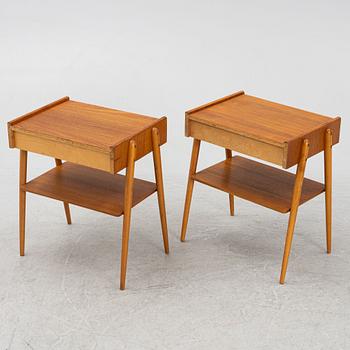 Bedside tables, a pair, teak, 1950s/60s.