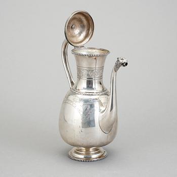 KAFFEKANNA, silver, Prahl, Köpenhamn 1870. Vikt ca 696 gram.