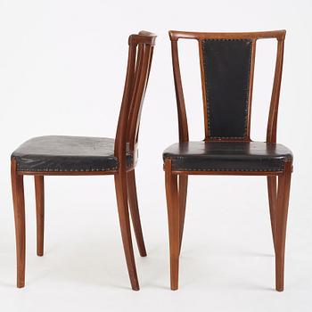 Carl-Axel Acking, a set of eight mahogany chairs, executed by Torsten Scholllin for the Stockholm Association of Crafts, 1950s.