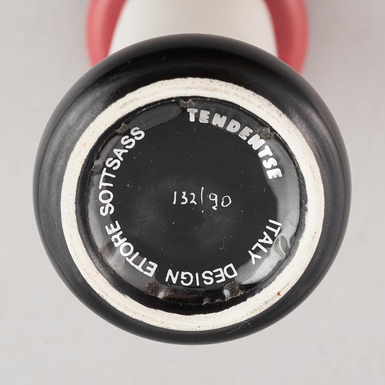 Ettore Sottsass, a limited edition "Bobine" vase, Tendentse, Italy.