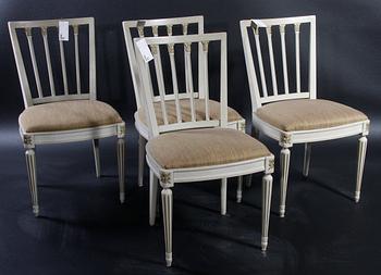 STOLAR, 4 st, gustaviansk stil, 1900-tal.