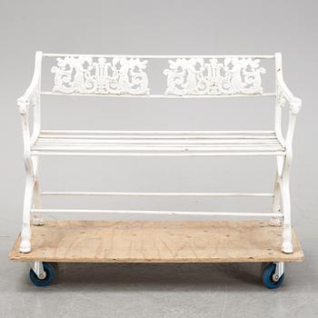 A 20th century cast iron sofa after a model by Karl Friedrich Schinkel.