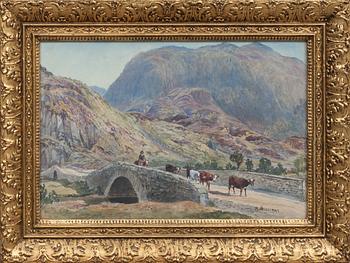 OKÄND KONSTNÄR, akvarell. England, bär signerad H Williams. 1800-tal.