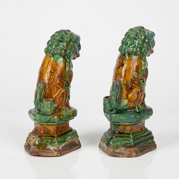 A pair of joss stick holders, late Ming dynasty.