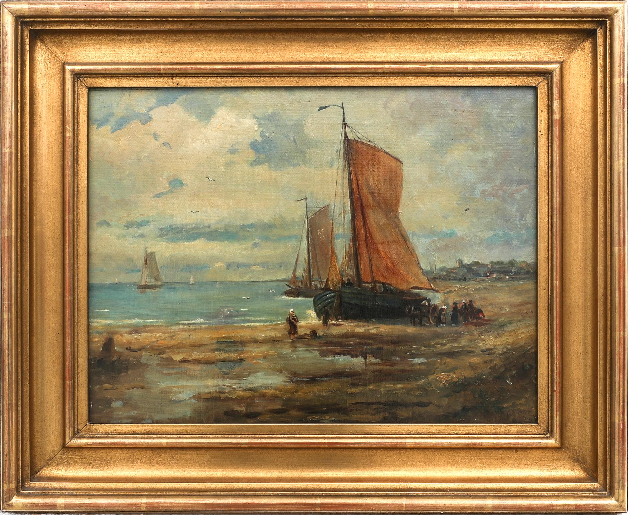 Edwin Hayes, Fishing Boat by the Shore.