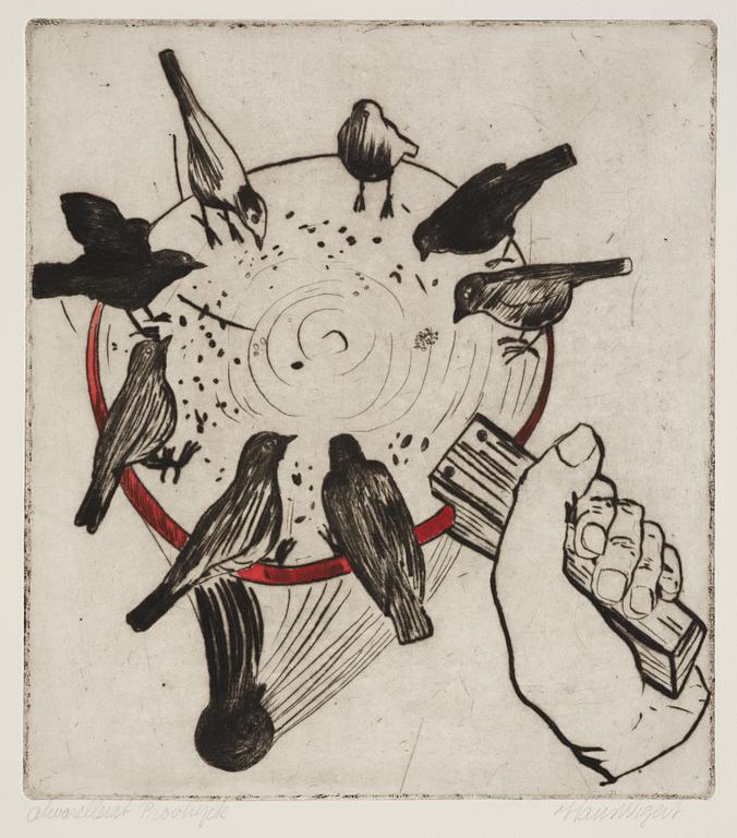 Hans Wigert, Pecking birds.