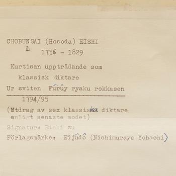 Chobunsai Eishi, troligtvis efter, färgträsnitt, Japan, 1800-tal.