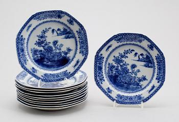 ASSIETTER, 12 st, porslin, Kina, 1700-/1800-tal.