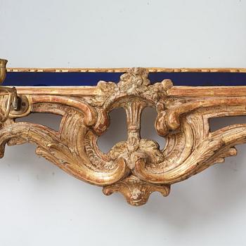 SPEGELLAMPETT, för två ljus, av Johan Åkerblad 1769 (mästare i Stockholm 1758-1799), rokoko.