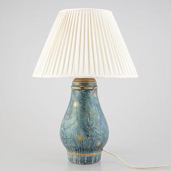 Josef Ekberg, a creamware table lamp, Gustavsberg, early 20th century.