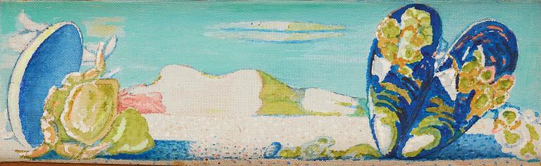 Axel Olson, oil on canvas laid down on panel.