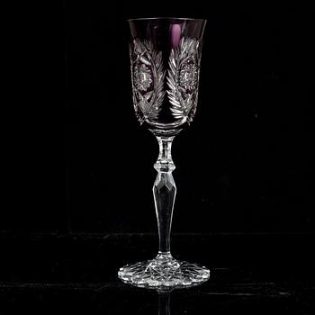 Wine glasses, 12 pcs, Bohemian style, second half of the 20th Century.