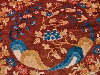 A CARPET, an antique/semi-antique Ningxia probably, China, ca 492,5-494,5 x 388-389,5 cm.