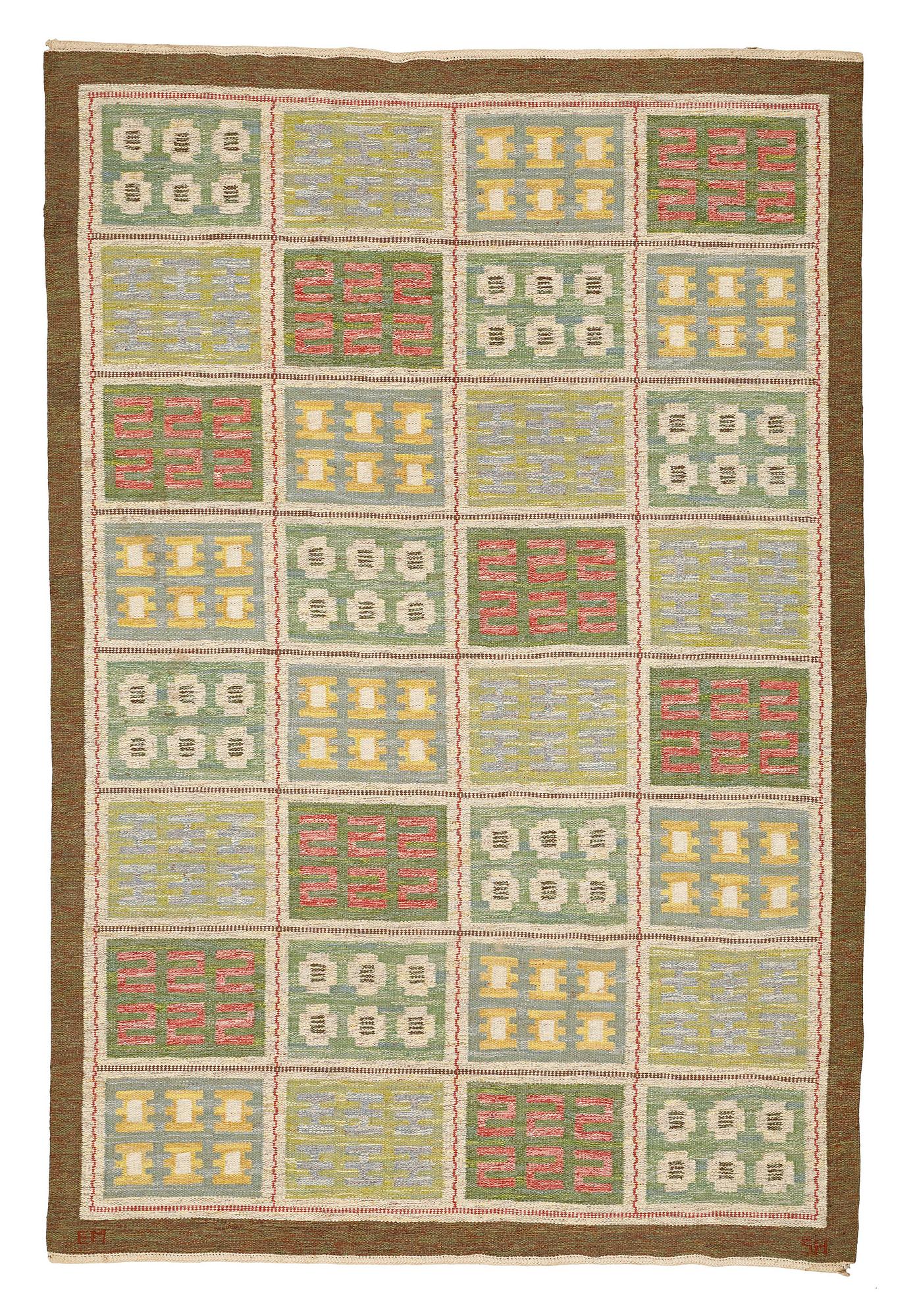 Edna Martin, MATTA, rölakan, ca 315,5 x 210 cm, signerad EM SH (Edna Martin, Svensk Hemslöjd).