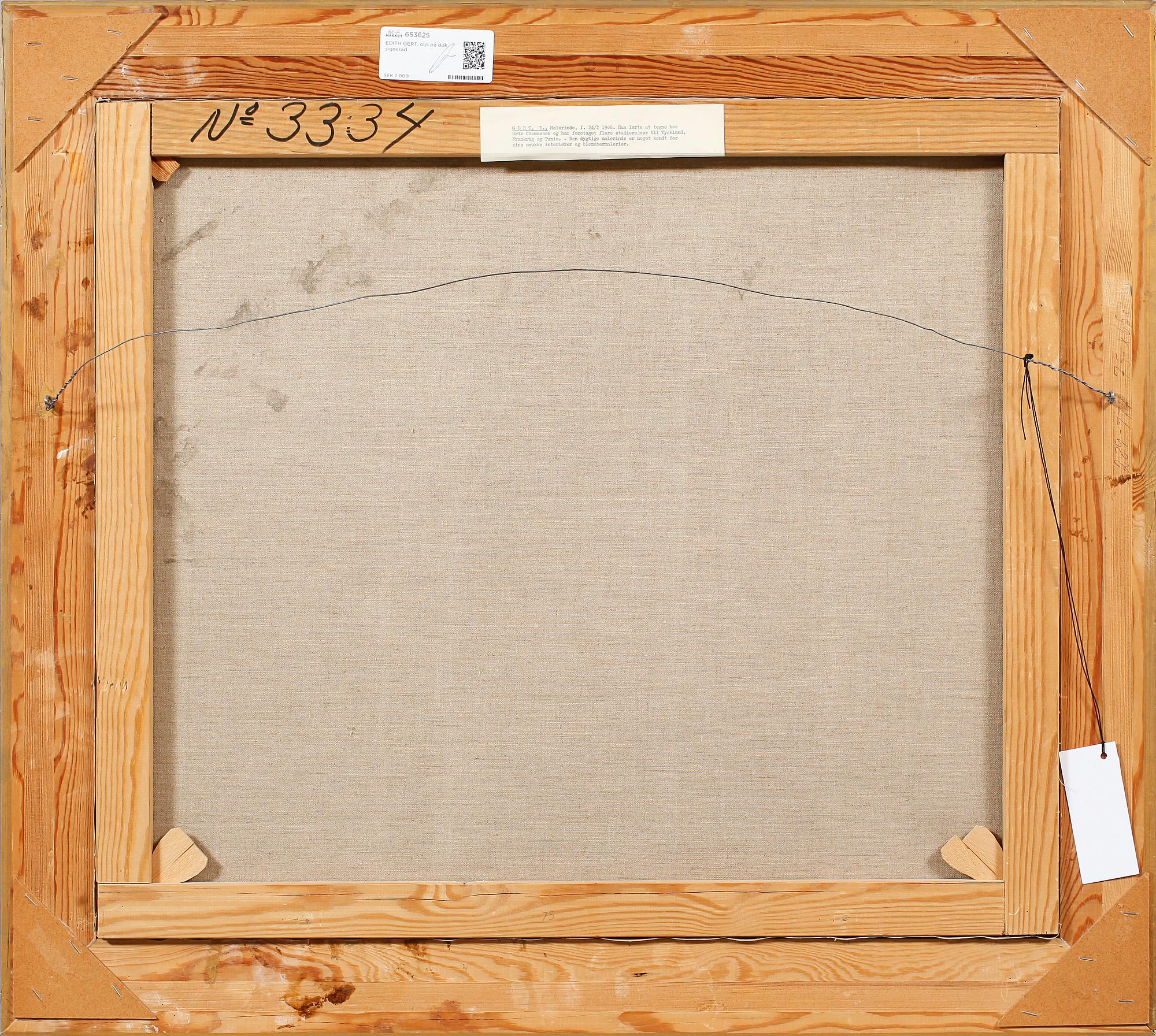 EDITH GERT, olja på duk, signerad.