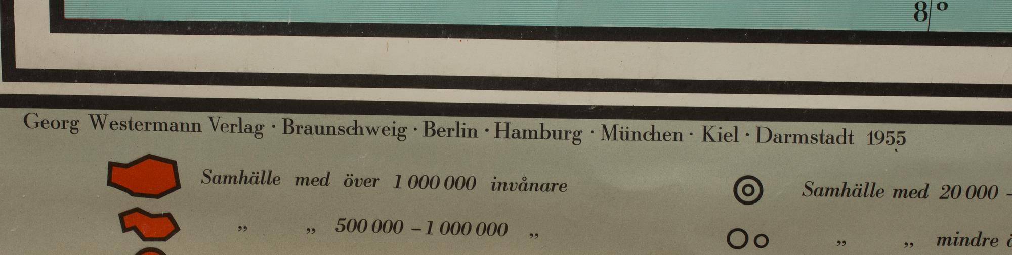 SKOLKARTA, P.A Nordstedts & Söner, 1930-tal.