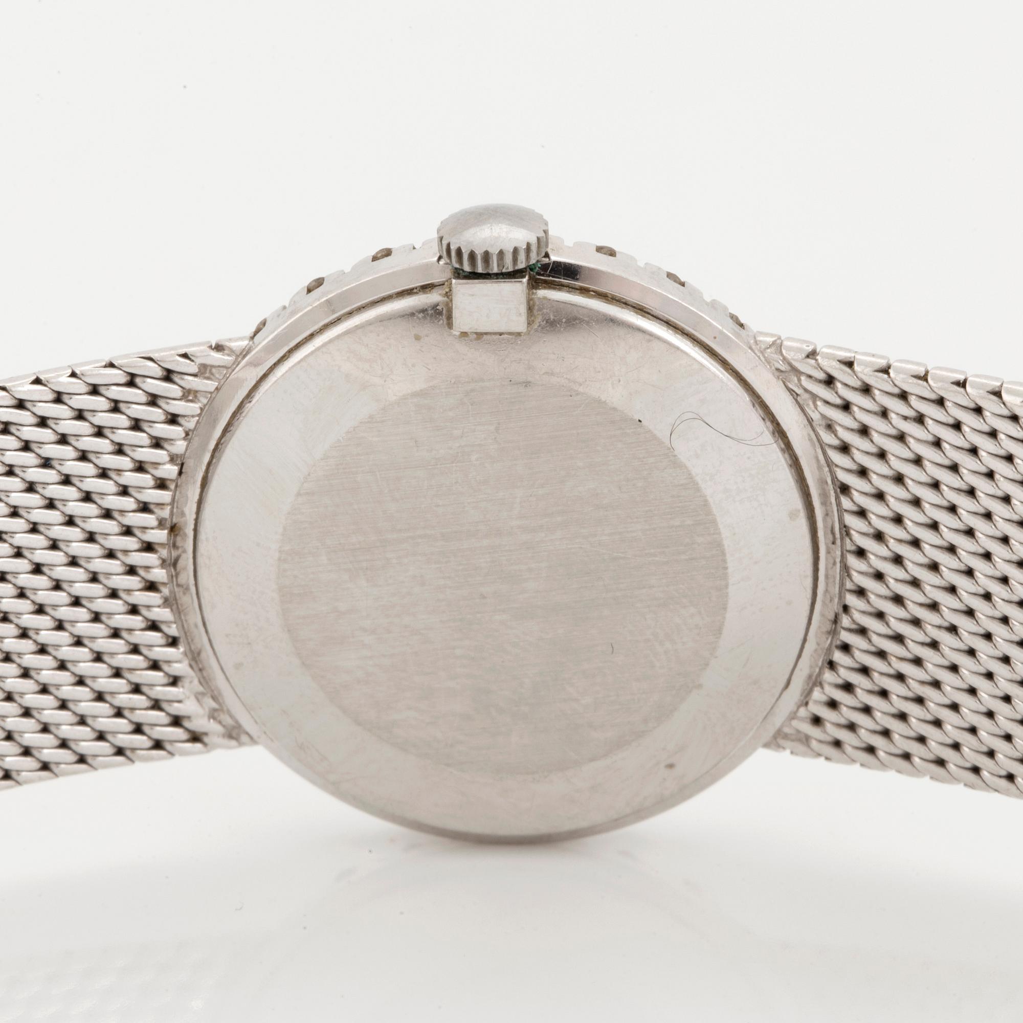 LADIES' WRIST WATCH, 18K white gold with small diamonds 8/8.