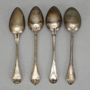 PARTI SILVER, 13 delar. Bl a GAB, Stockholm 1909. Vikt ca 627 gram. .