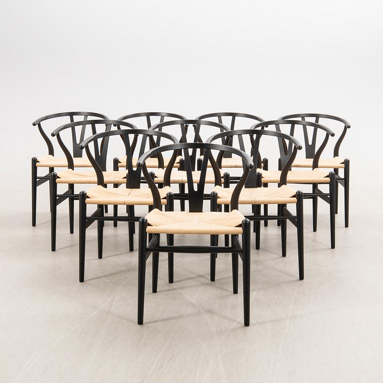 Hans J. Wegner, chairs, 10 pcs, CH-24 "The Y Chair" Carl Hansen & Son Denmark 21st century.