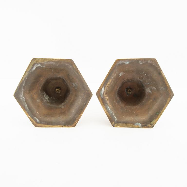 Candelabras, a pair, Baroque style, first half of the 20th century.