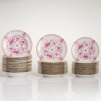 MAT- OCH KAFFESERVIS, 77 delar, porslin, Meissen, "Indische malerei", 1900-talets andra hälft.