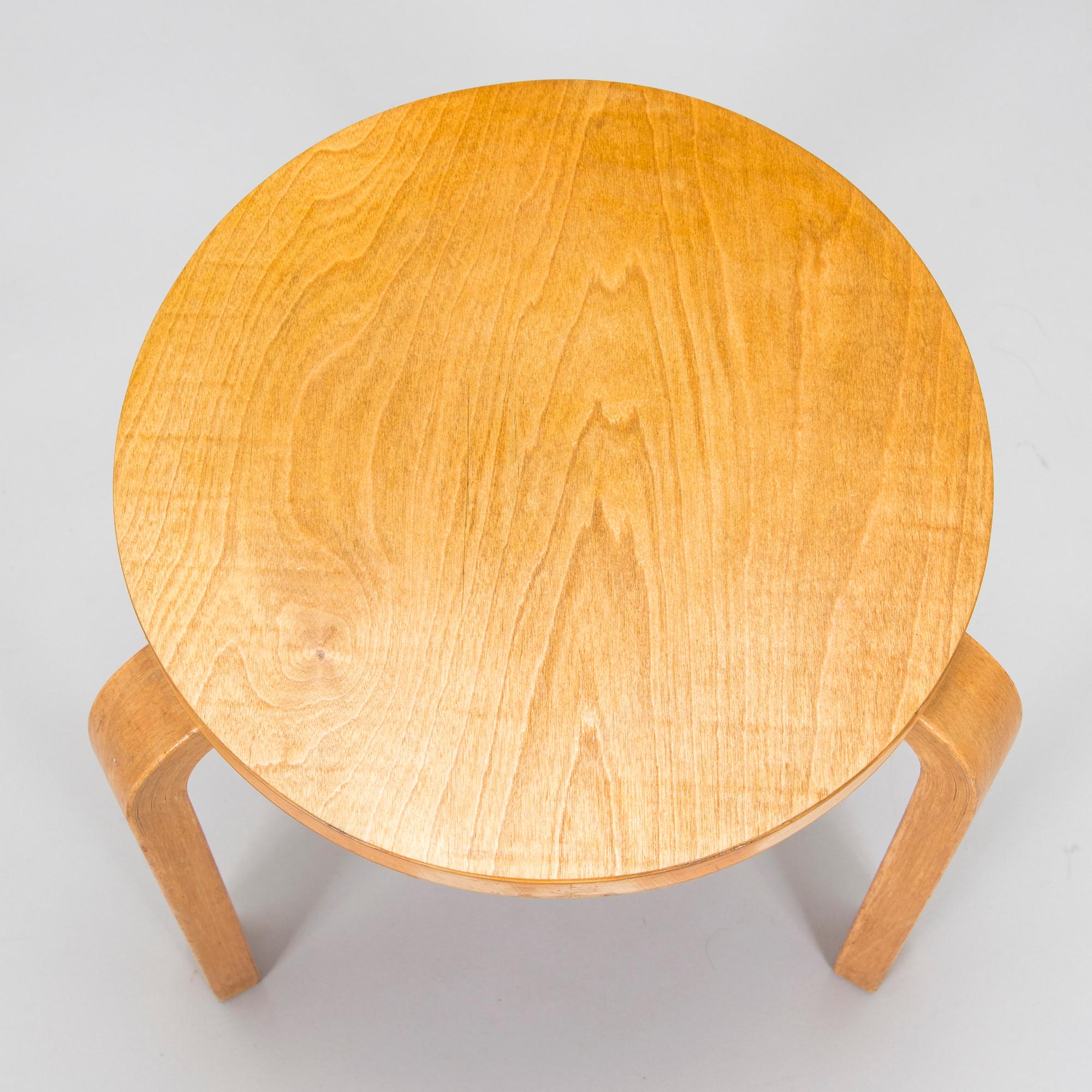 Alvar Aalto, A 1950s '60' stool for  O.Y. Huonekalu- ja Rakennustyötehdas A.B. Finland.