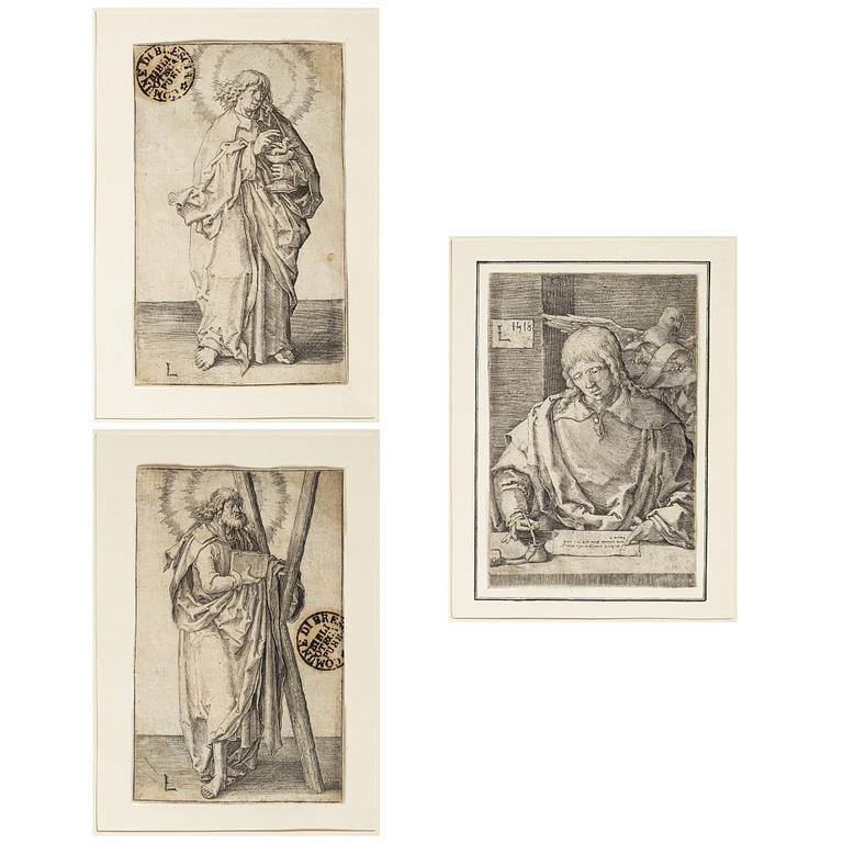 Lucas van Leyden, The Evangelist John from The Four Evangelists, The Apostels Andreas and Johannes from Christ and the Apostles.
