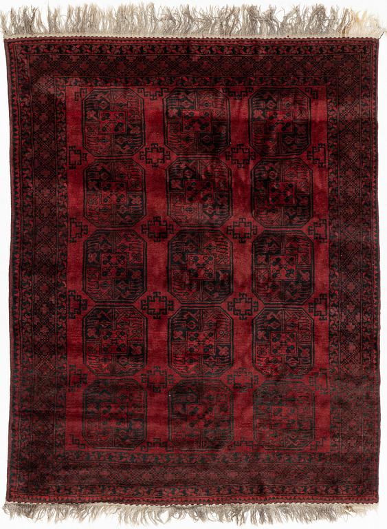 An old Afghan rug, c. 250 x 200 cm.