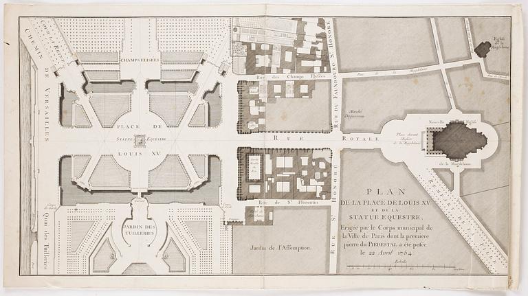 GRAFISKA BLAD, 3 st, Paris, Versailles, Amsterdam, 17/1800-tal.