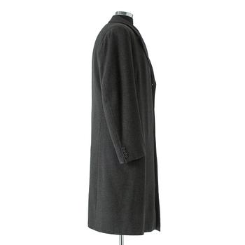A.W. BAUER, a grey merino wool overcoat.