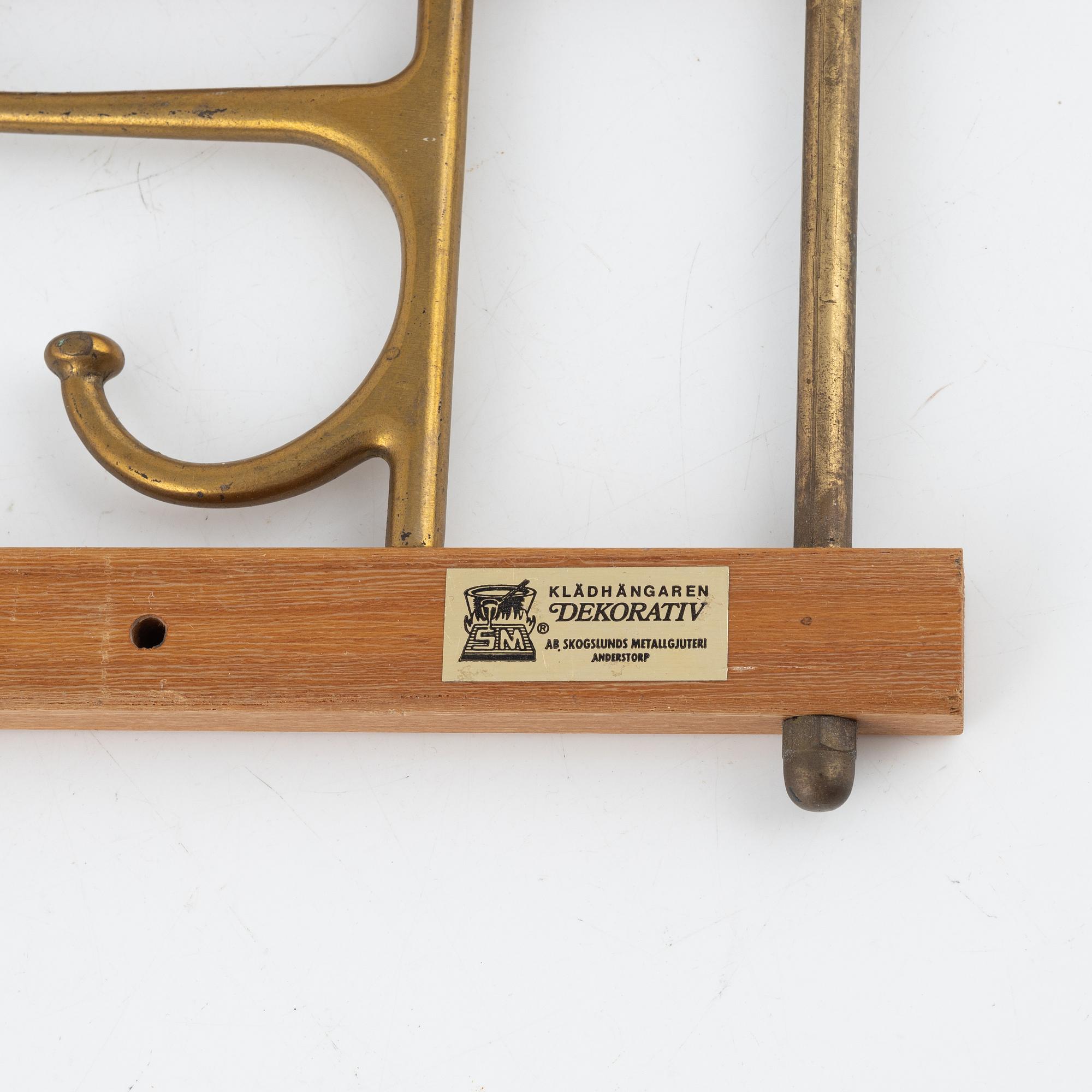 A 'Decorativ' coat hanger, Skogslunds Metallgjuteri, Anderstorp, 1950's/60's.