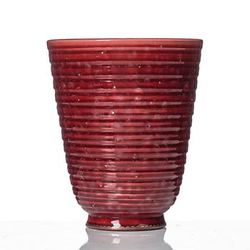 Wilhelm Kåge, Two Argenta stoneware vases and a bowl, Gustavsberg.