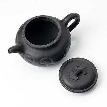 Zhou Guizhen, A 'ruyi' blue yixing teapot, 1980s.