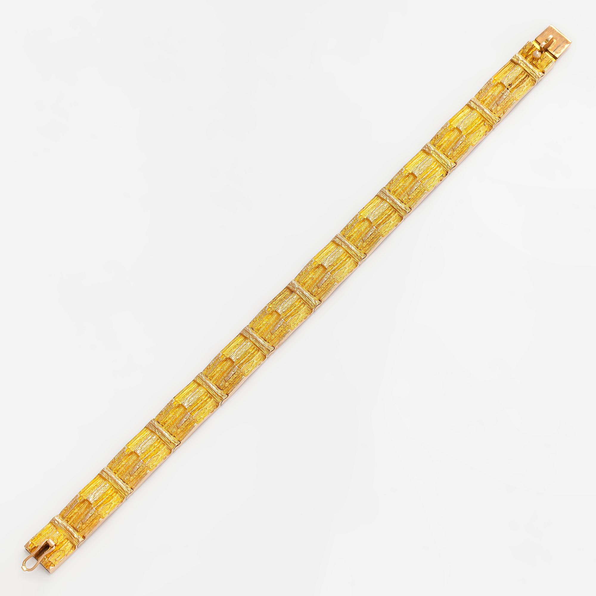 Björn Weckström, rannekoru "Kultaköngäs", 14K kultaa. Lapponia 1973.