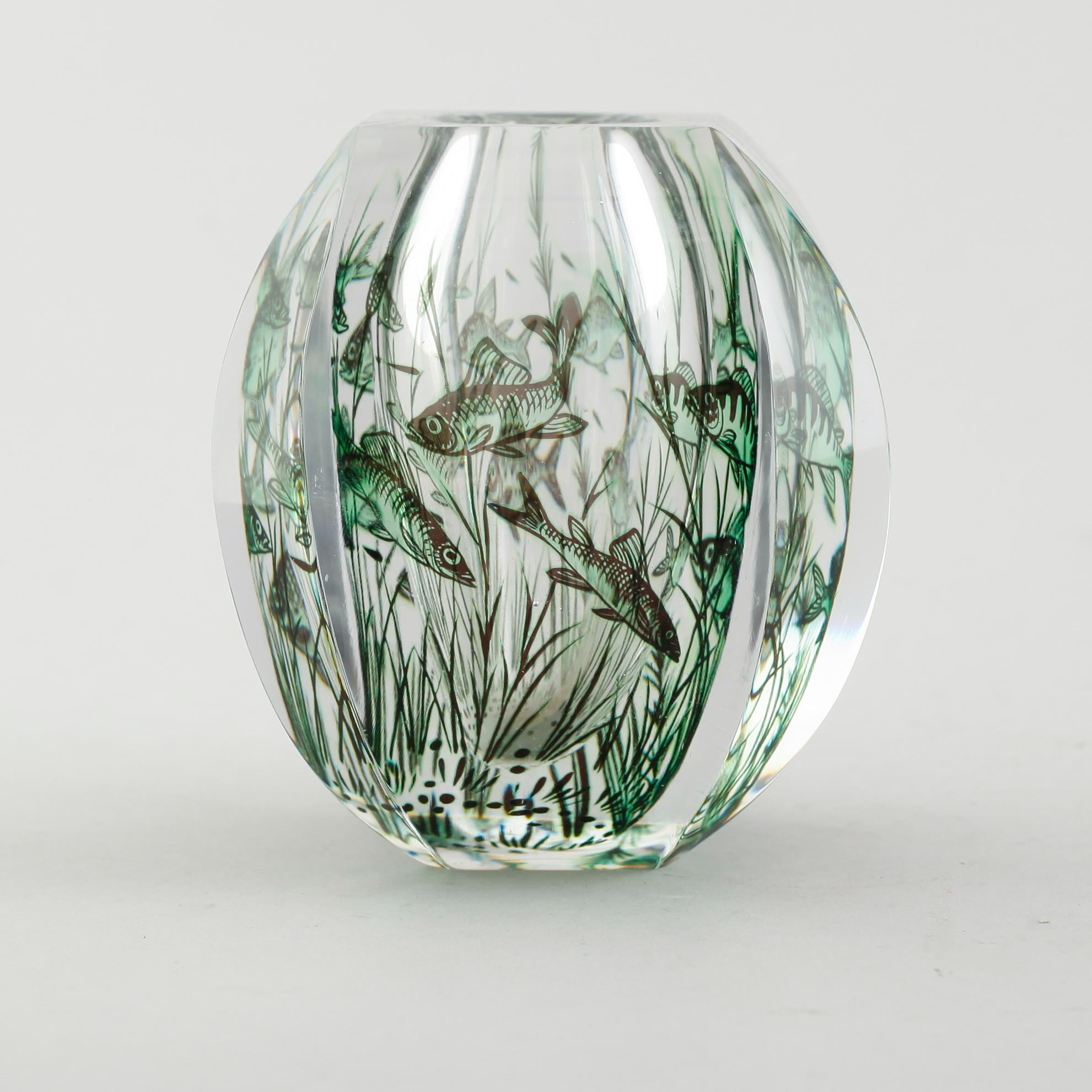 EDWARD HALD, VAS, glas, Graal, Orrefors, signerad.
