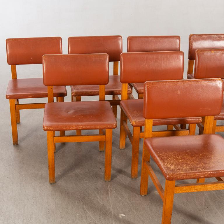 John Kandell, chairs 8 by JE Blomqvist furniture factory Uppsala, 1960s.