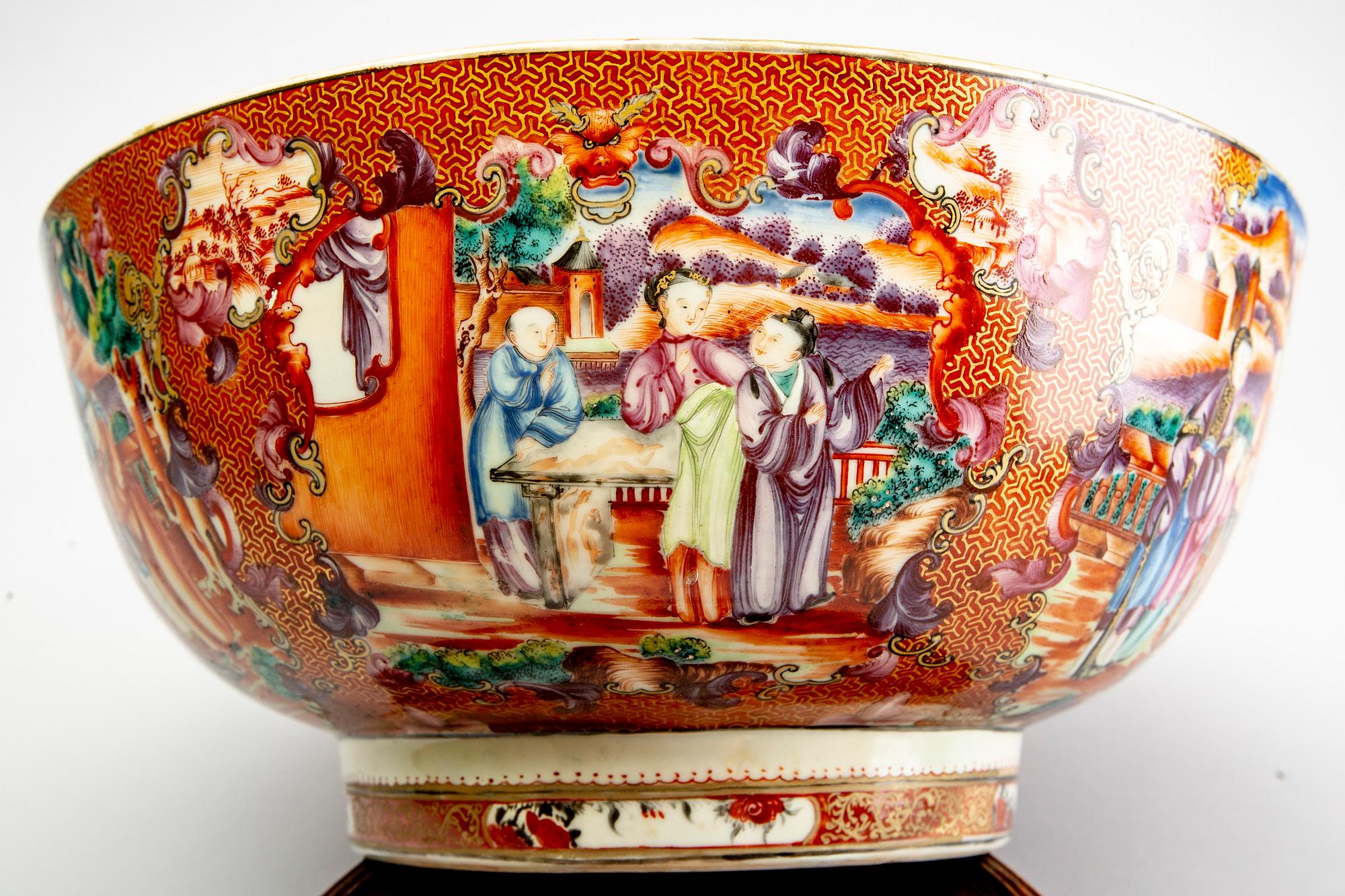 Bålskål, kompaniporslin. Qingdynastin, Qianlong (1736-95).