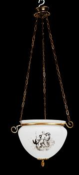 A late Gustavian early 19th century one-light hanging lamp.