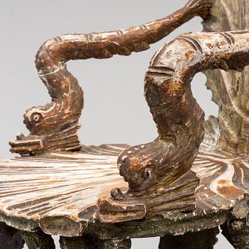 A pair of 20th century grotto armchairs.