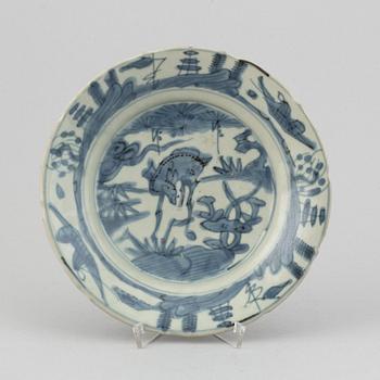 A group of Chinese blue and white porcelain, Ming dynasty (1368-1644).