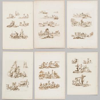 WILLIAM HENRY PYNE, after, 20 etchings, early 19th century.