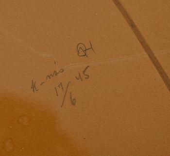 OLLE HJORTZBERG, akvarell, monogramsignerad K-näs (Kummelsnäs i Nacka) och daterad 17/6 45.