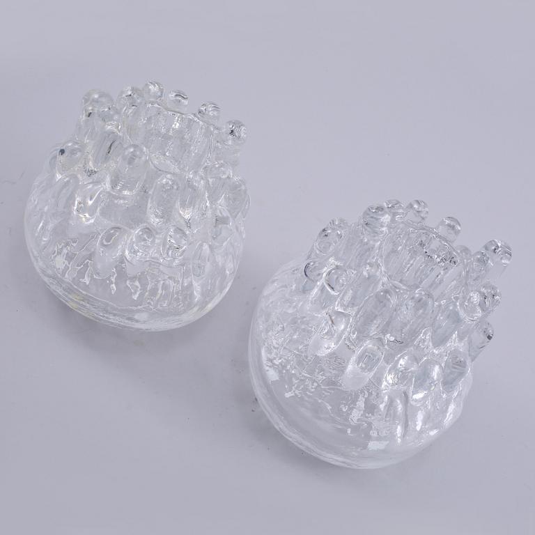 LJUSLYKTOR, ett par, glas, Göran Wärff, Kosta, signerade, 1900-talets andra hälft.