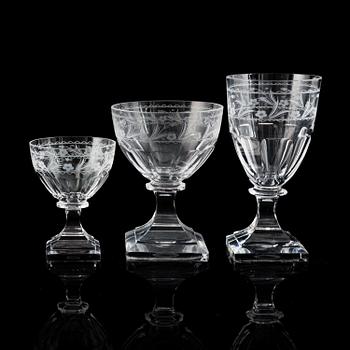 GLASSERVIS, 26 delar. Troligen Kosta, 1900-tal.