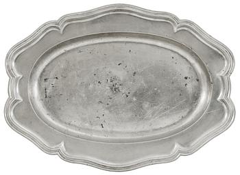 719. A Swedish Rococo pewter dish by S. Renström.