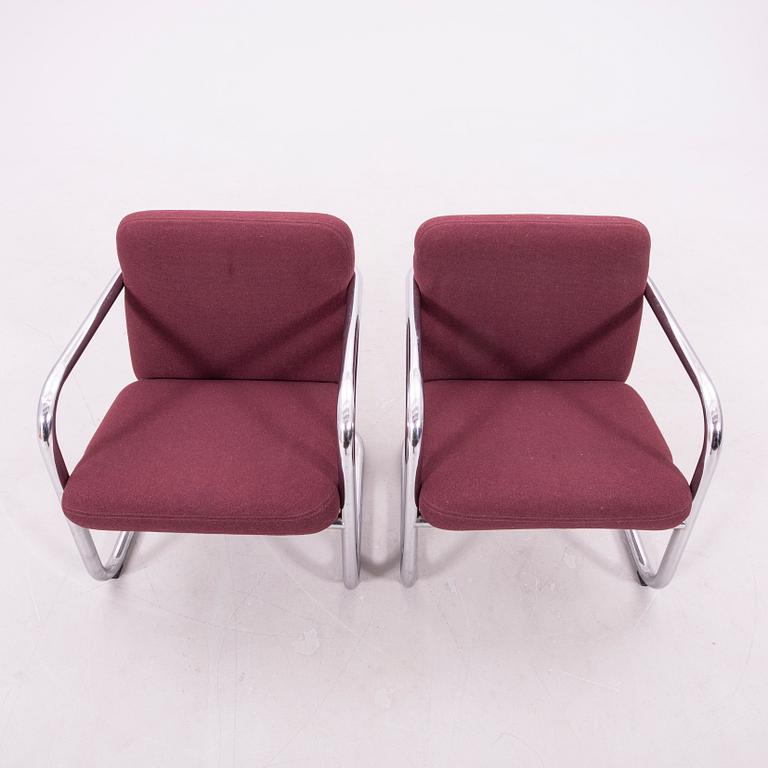 Börge Lindau & Bo Lindenkrantz, a pair of "S70-4" armchairs, Lammhults 1968.