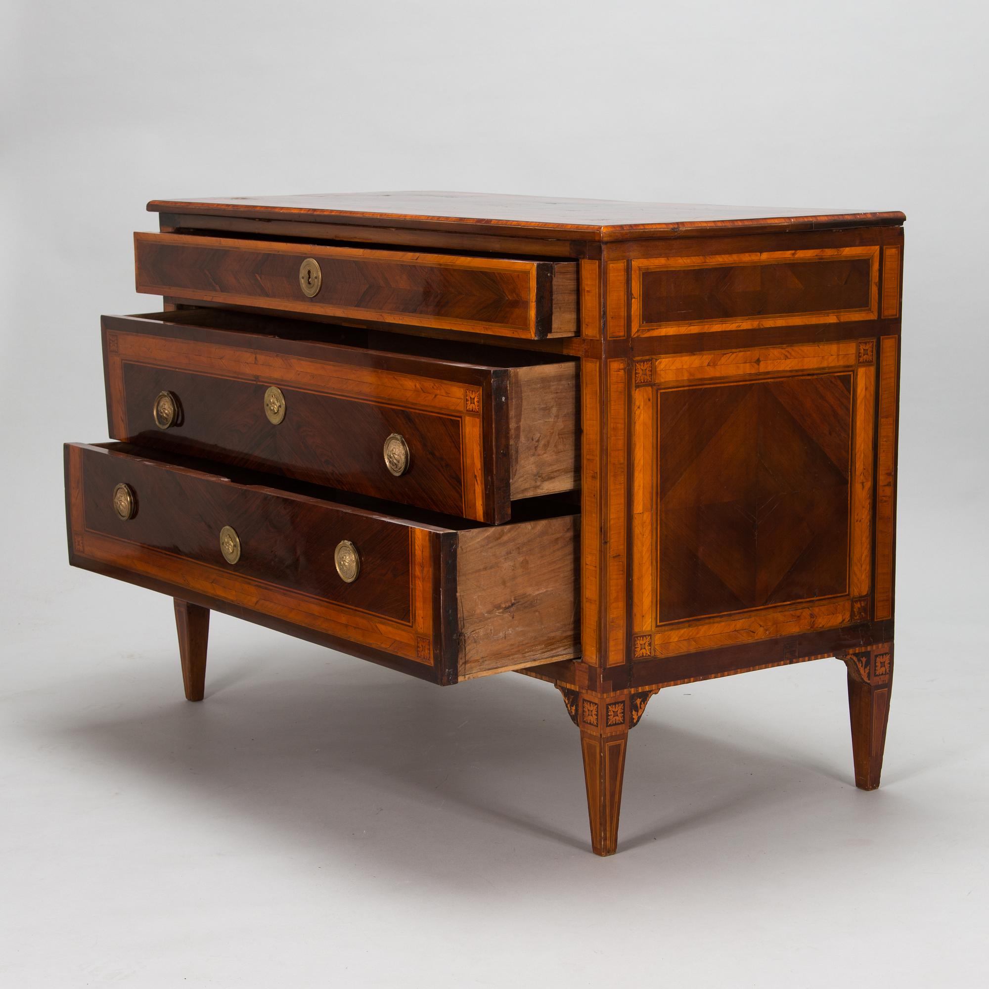 A Louis XVI chest of drawers, Italy, second half of the 18th century.