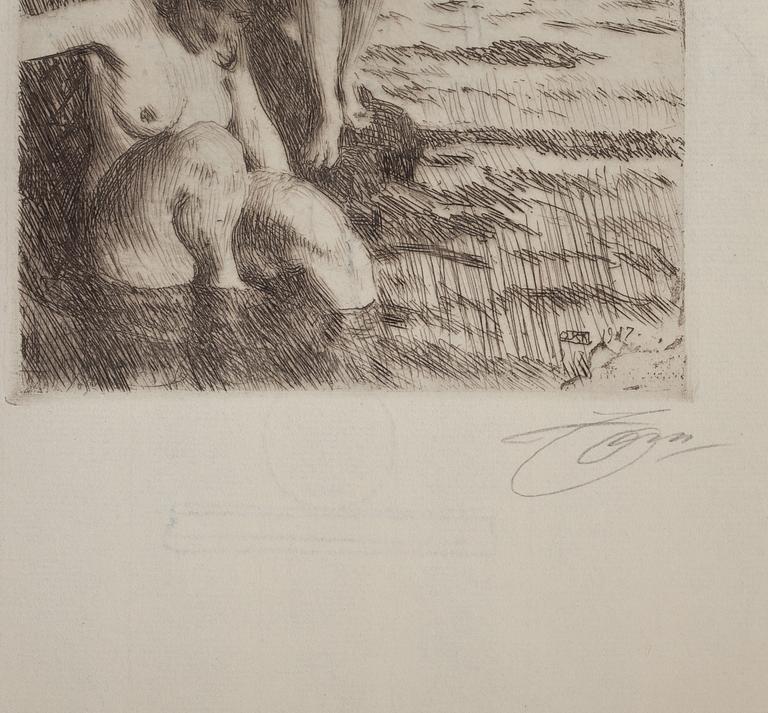 ANDERS ZORN, etsning, signerad.