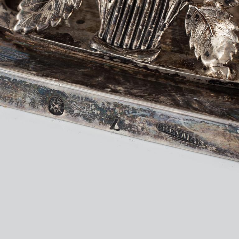 Johann Bernhard Breymann, a silver and glass bowl, Dresden, mid 19th century.