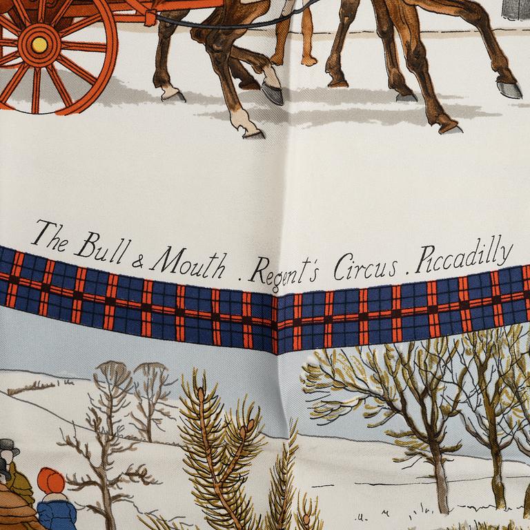 Hermès, two silk scarves.